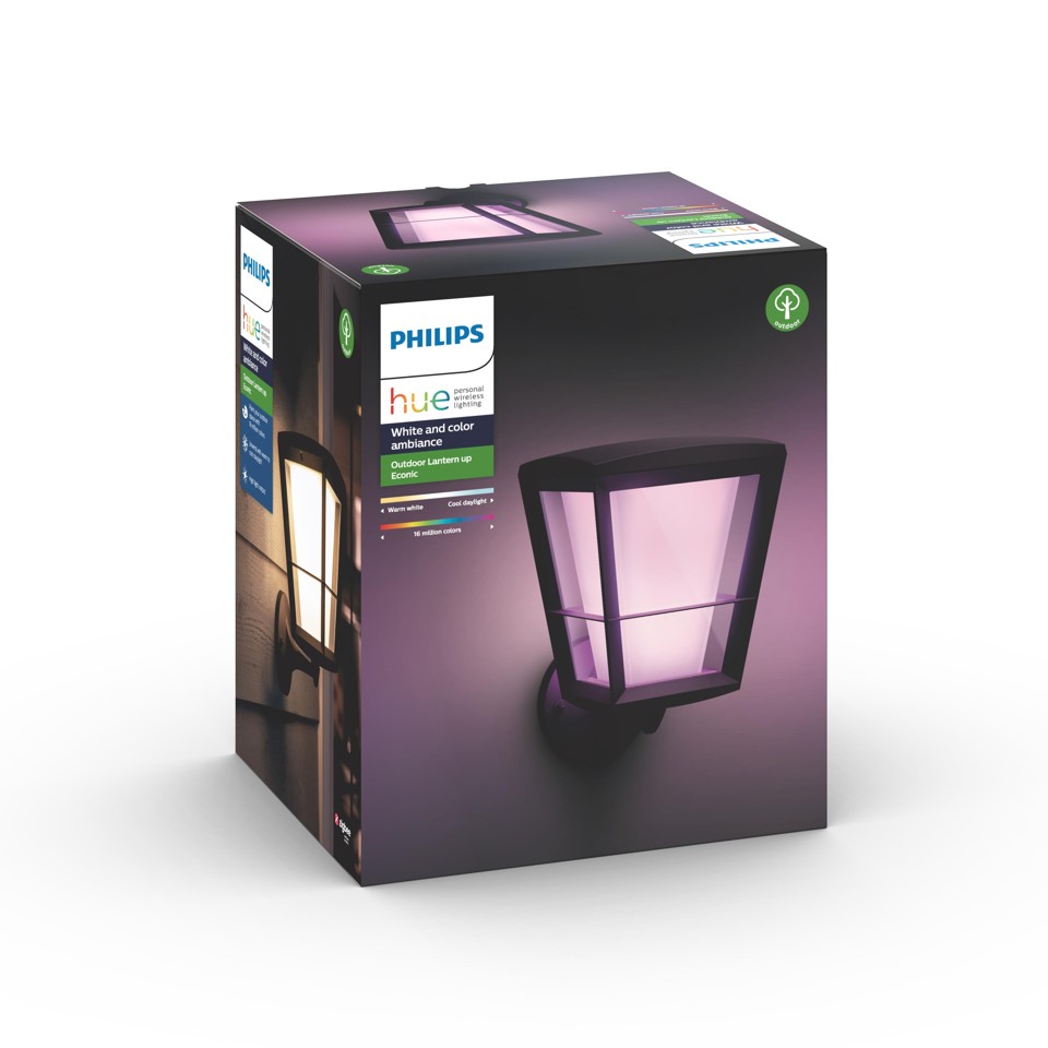 Philips Hue - Econic Up Wall Lantern Outdoor - White & Color Ambiance