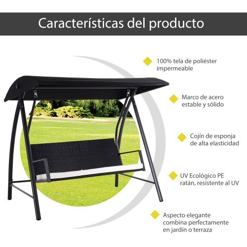 Cadeira de balanço Outsunny para jardim, na cor rattan.