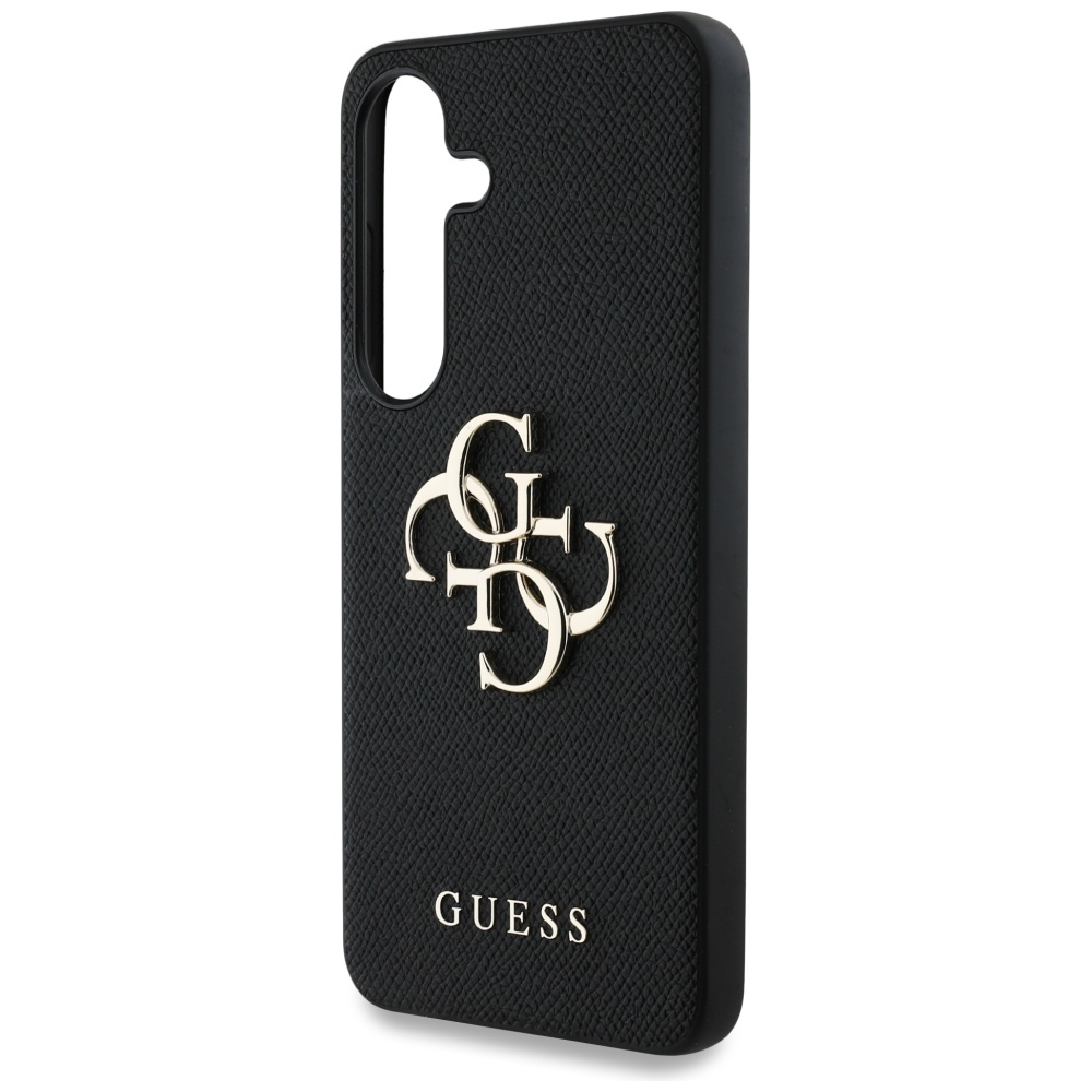 Samsung Galaxy S25  Plus Leder Hardcase Hülle Grained 4G Big Metal Logo (GUHCS25MPGT4MBK) - Schwarz