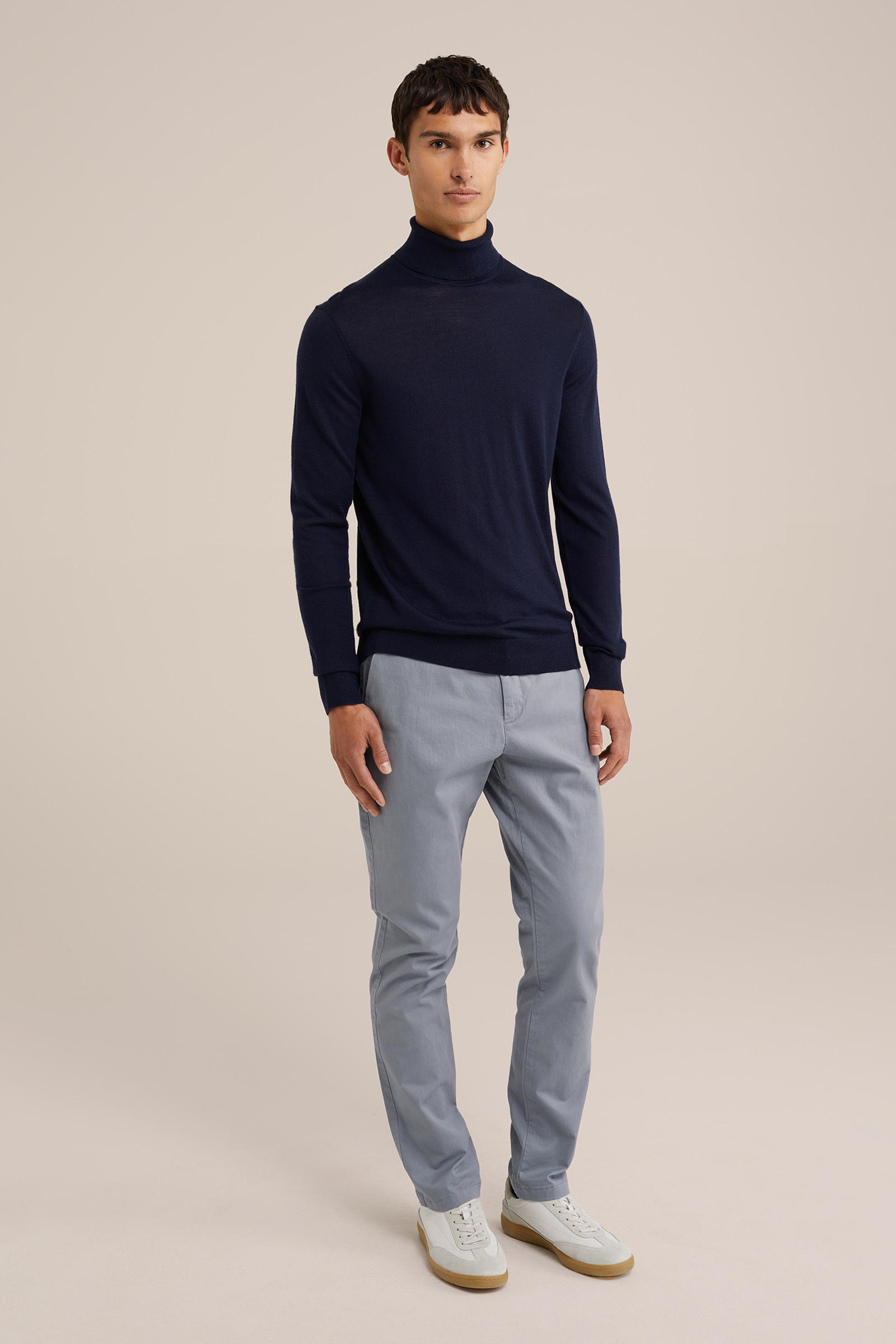 coltrui van merinowol WE Fashion Donkerblauw