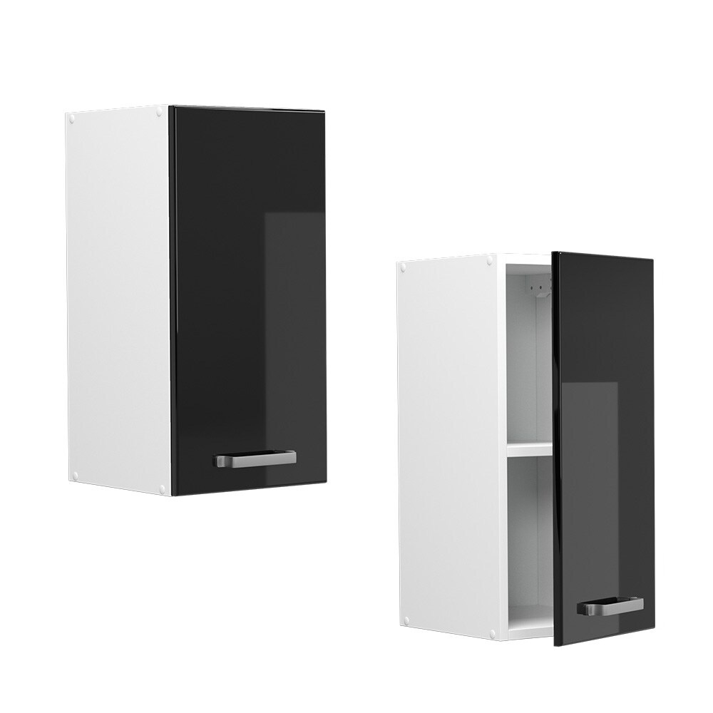 Vicco Hängeschrank Küchenschrank R-Line Solid Weiß Schwarz 30 cm modern