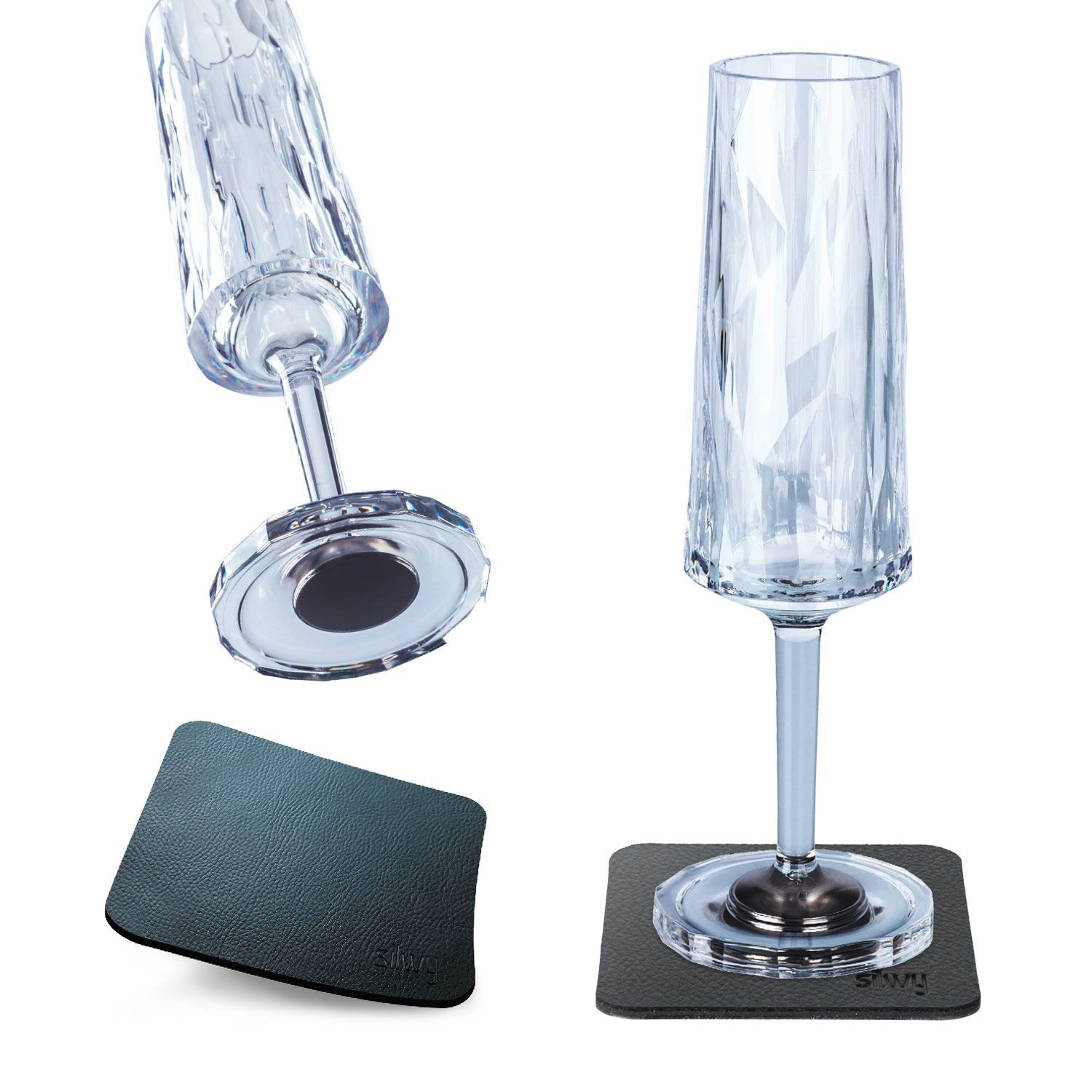 Magnet-Kunststoffgläser SEKT 0,15 l - 2er Set