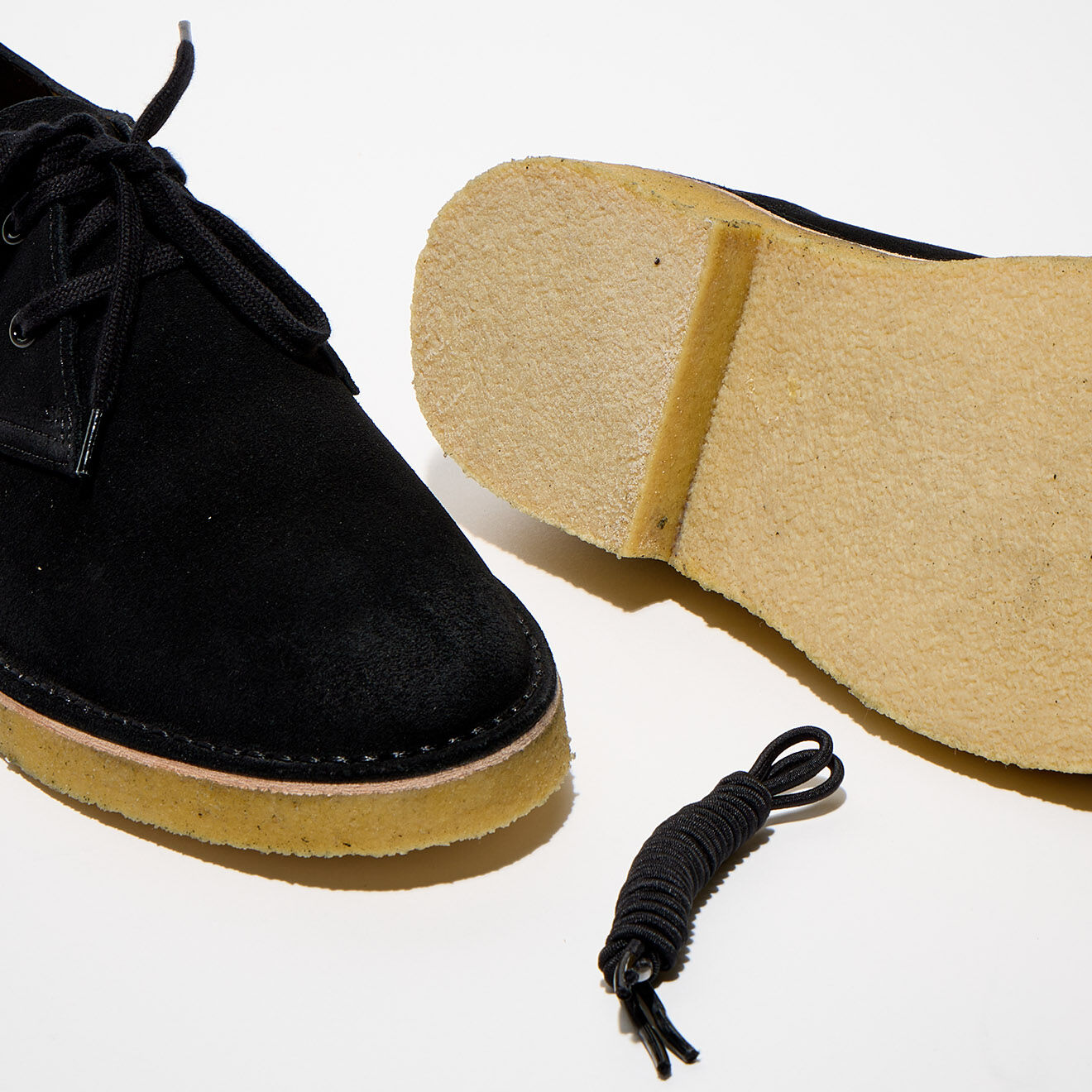 Clarks Originals Derbies en Velours de Cuir Desert Khan noires