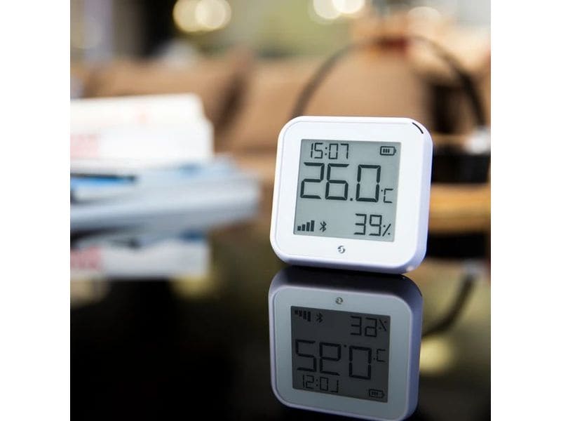 Shelly WLAN-Luftfeuchte- und Temperatursensor H&T Gen3, Wei Smart Home-Thermo-Hygrometer mit WLAN