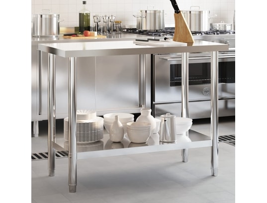 VIDAXL - Mobilier de cuisine Table de travail de cuisine 110x55x85 cm acier inoxydable