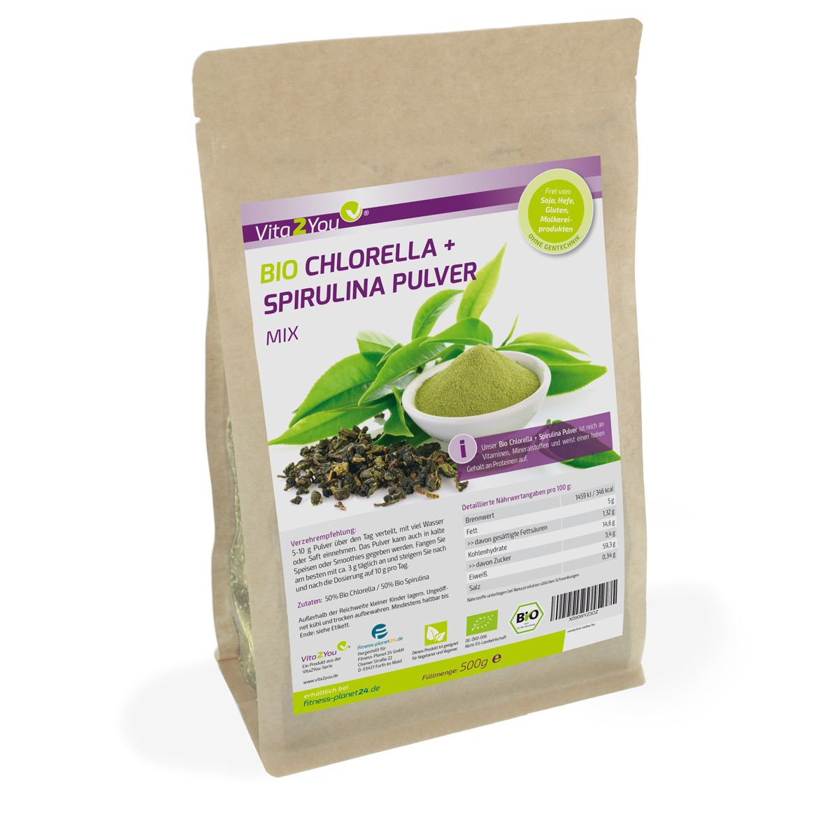 Vita2You Bio Chlorella + Spirulina Mix Pulver
