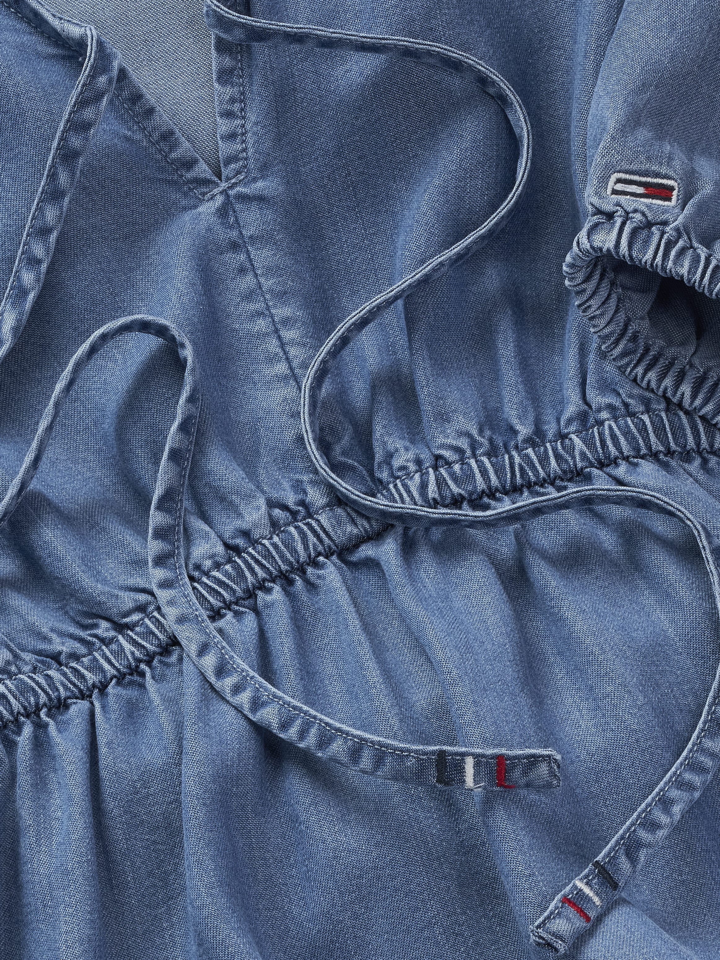 Tommy Jeans Blusenkleid »TJW CHAMBRAY MINI DRESS EXT« mit Volant, in Mini-Länge