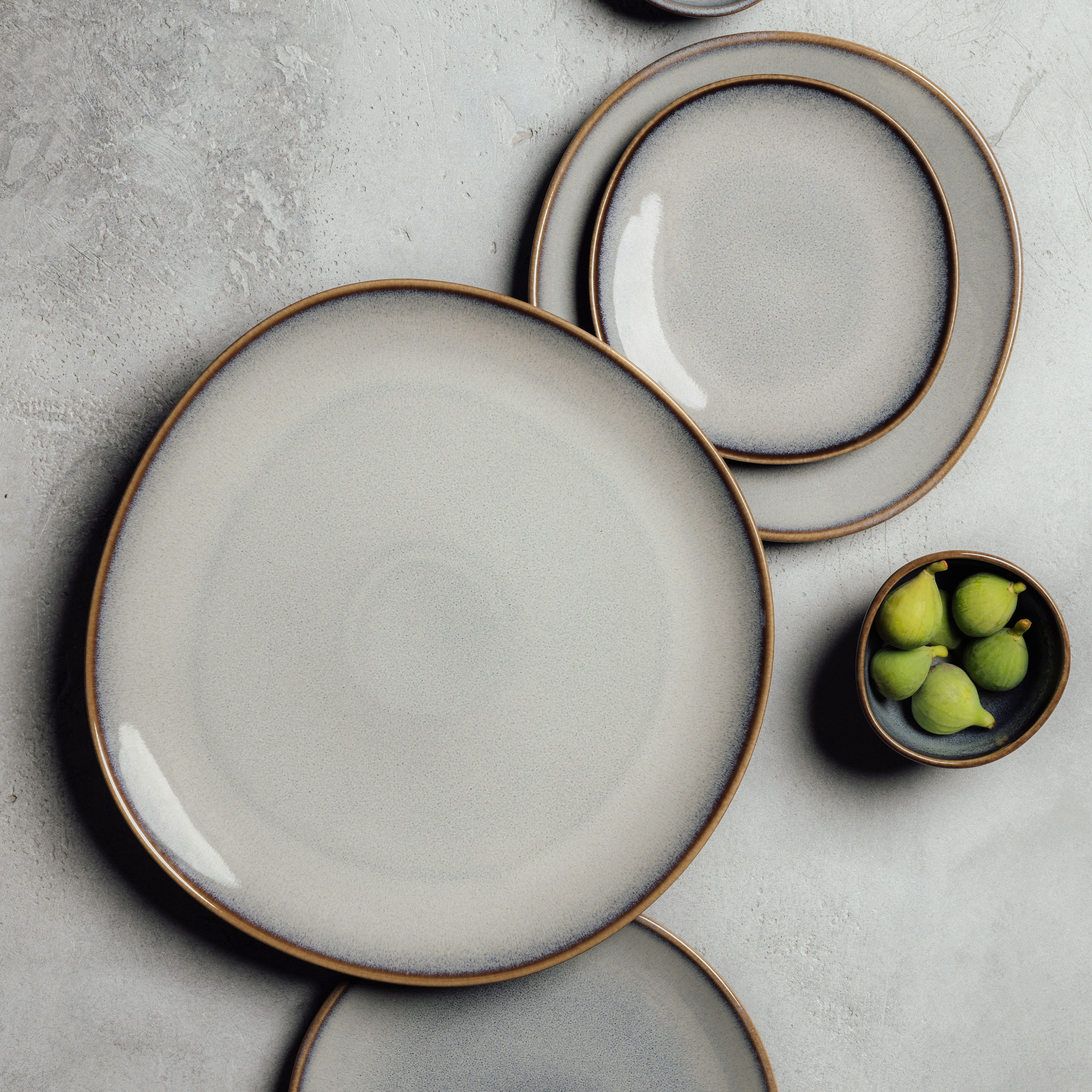 Lave Bread plate Beige, 7'' x 6.7'', earthenware