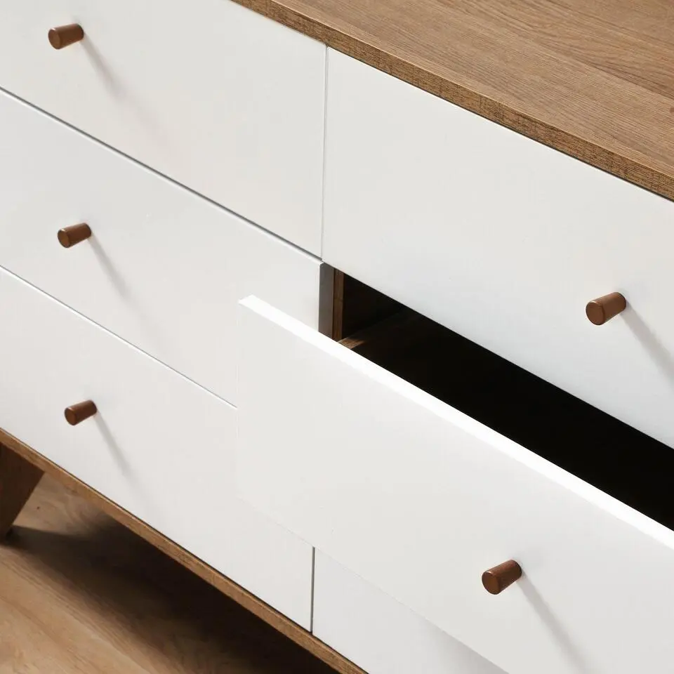 CALICOSY - Ladekast ALBURA - Donker hout - 75.5x120x39 cm