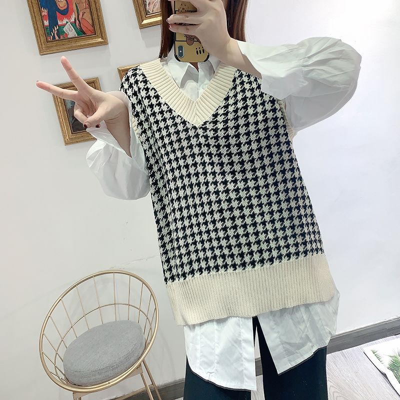 Hevnir - Pied-de-poule gebreid vest