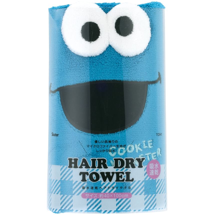 Skater - Sesamstraat Haardrooghanddoek (Cookie Monster)