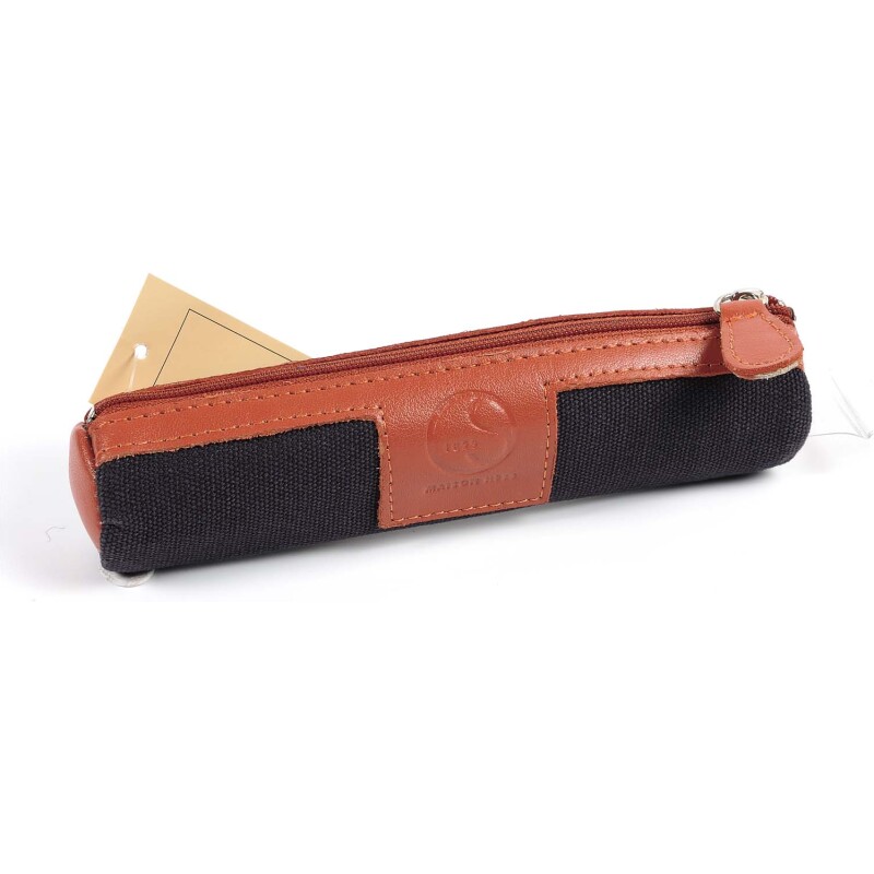 Quo Vadis - Trousse - Ronde - S1829 - Orange - 17x3,5 cm - Cuir pleine fleur de vachette - 1 compartiment(s)