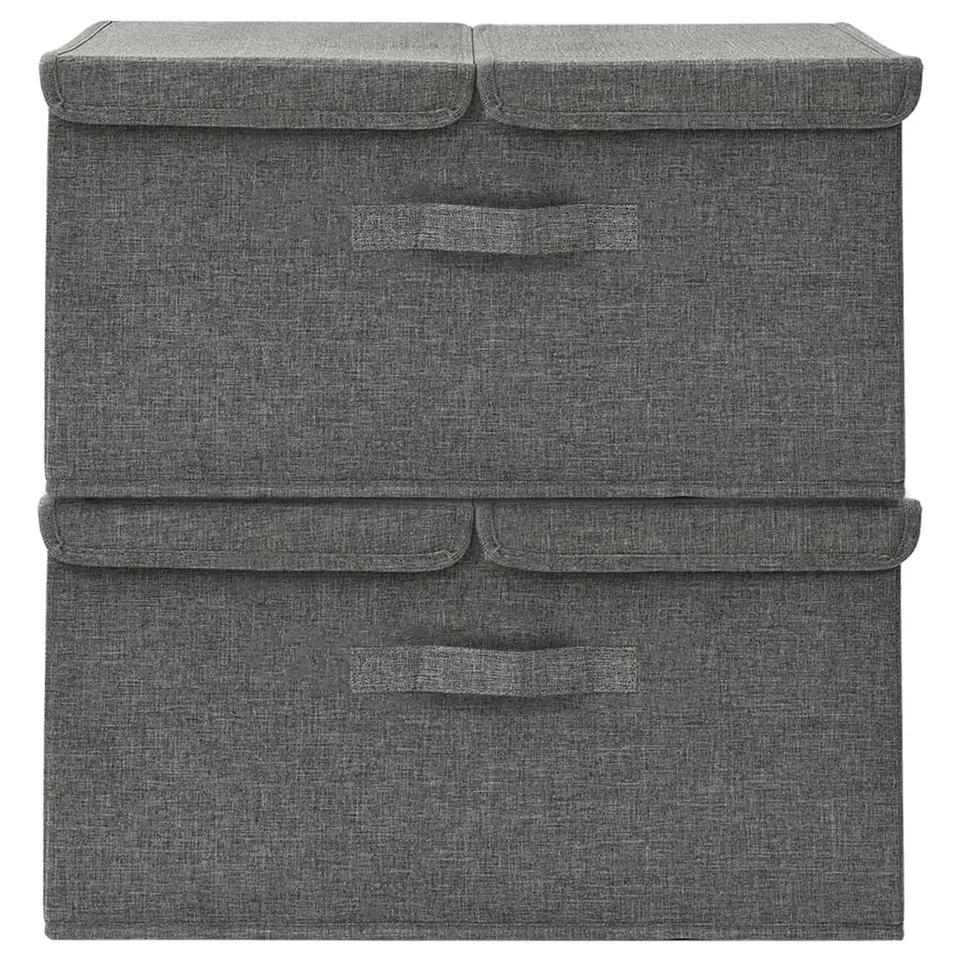 vidaXL - Opbergbox Opbergboxen - Antraciet - Stof - 2 stuks