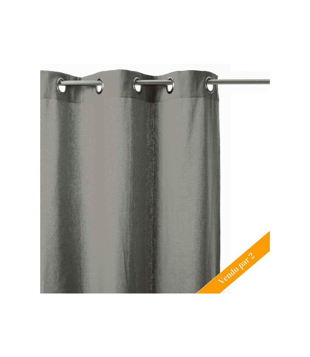 Lot de 2 Rideaux 140x260cm Gris
