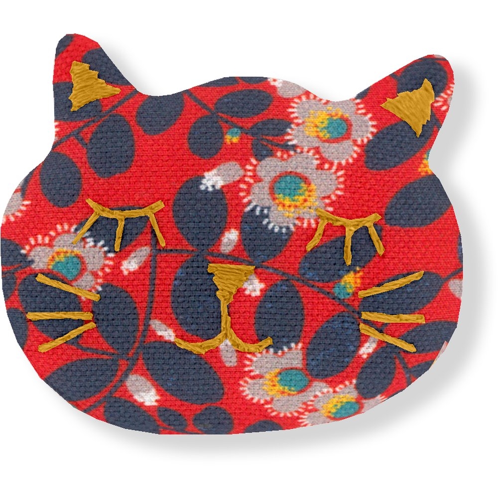 Barrette Miaou Feuillage Vermillon