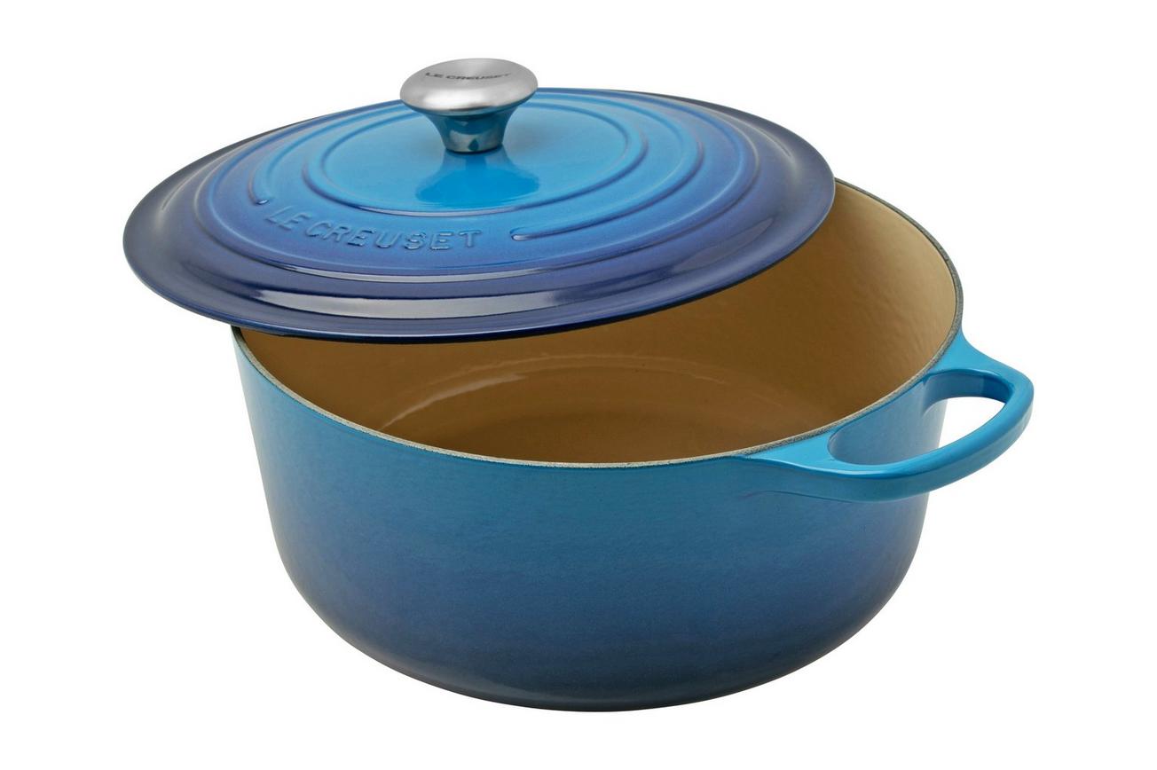 Le Creuset Signature braadpan 21177282202430 Azure 28 cm 6.7L rond
