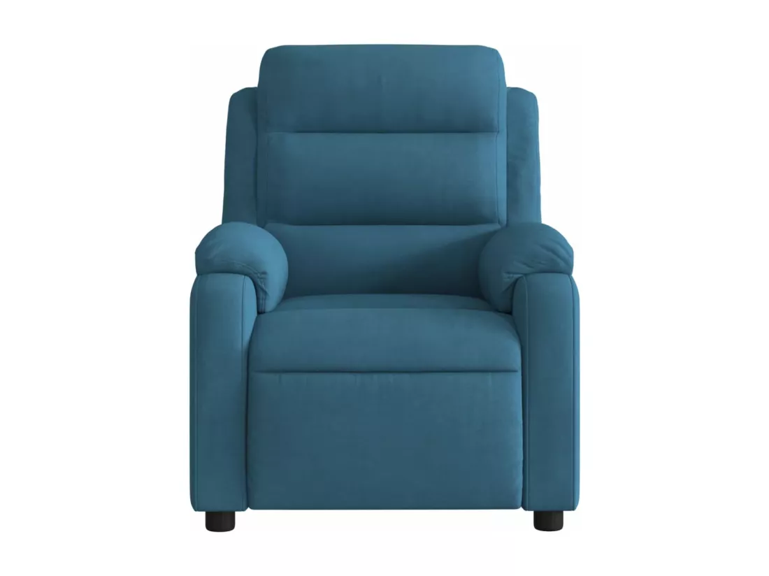 Fauteuil inclinable massant électrique bleu velours