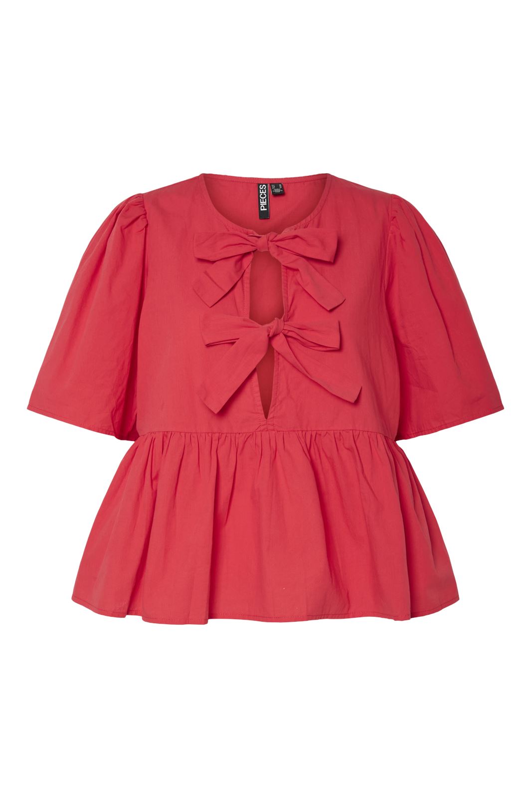 Pieces Pcmaya Ss O-Neck Bow Top 4738958 high risk red