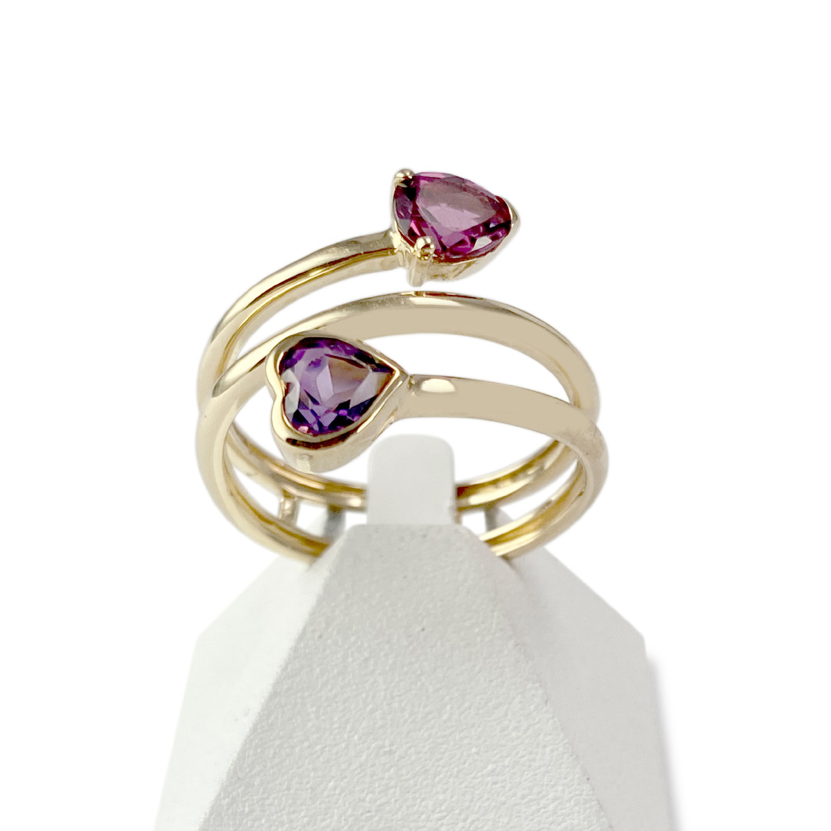 Bague d'occasion or 750 jaune améthyste grenat