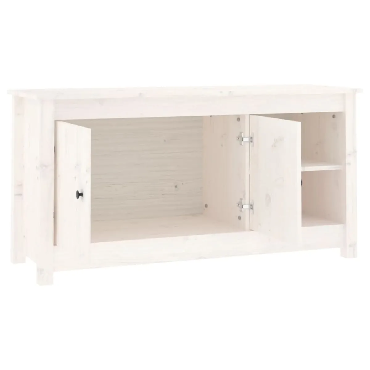 vidaXL Meuble TV - Blanc Bois de Pin Massif