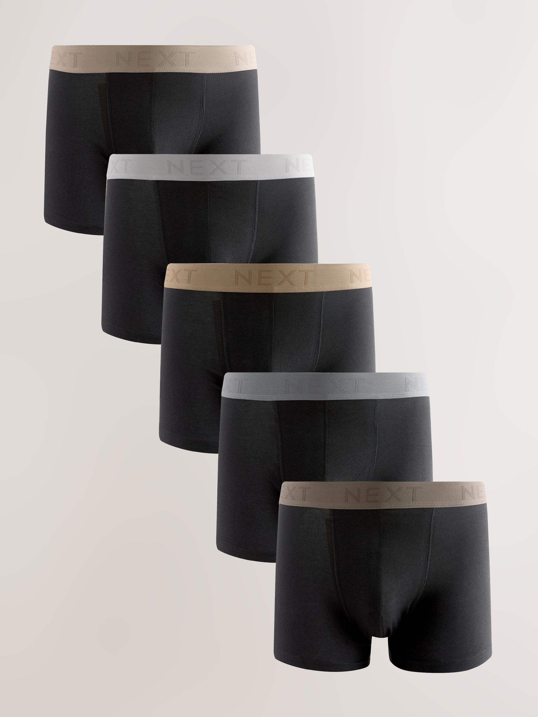 Zwarte neutrale tailleband - Verpakking van 5 trunks boxer