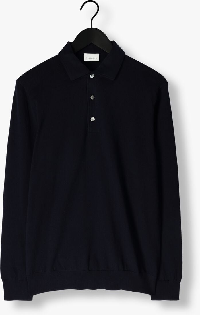 donkerblauwe profuomo trui polo onepiece luxury basic