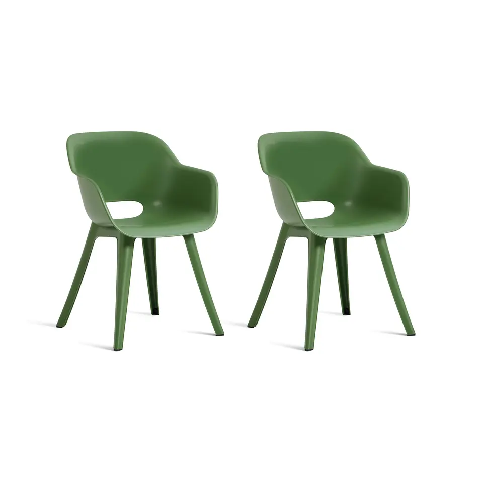 Keter Akola Tuinstoelen - 2 stuks -56.5x55x80cm - Olijf Groen
