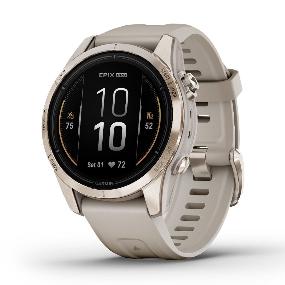 Garmin Epix 2 Pro Sapphire - Soft Gold, Sand rem, 42 mm