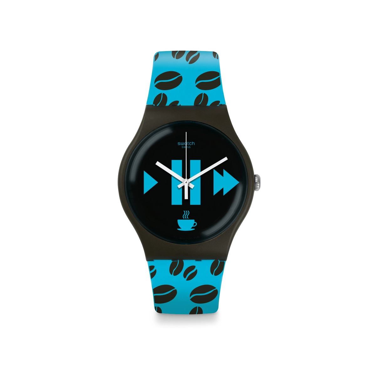 Montre Swatch mixte plastique silicone bleu