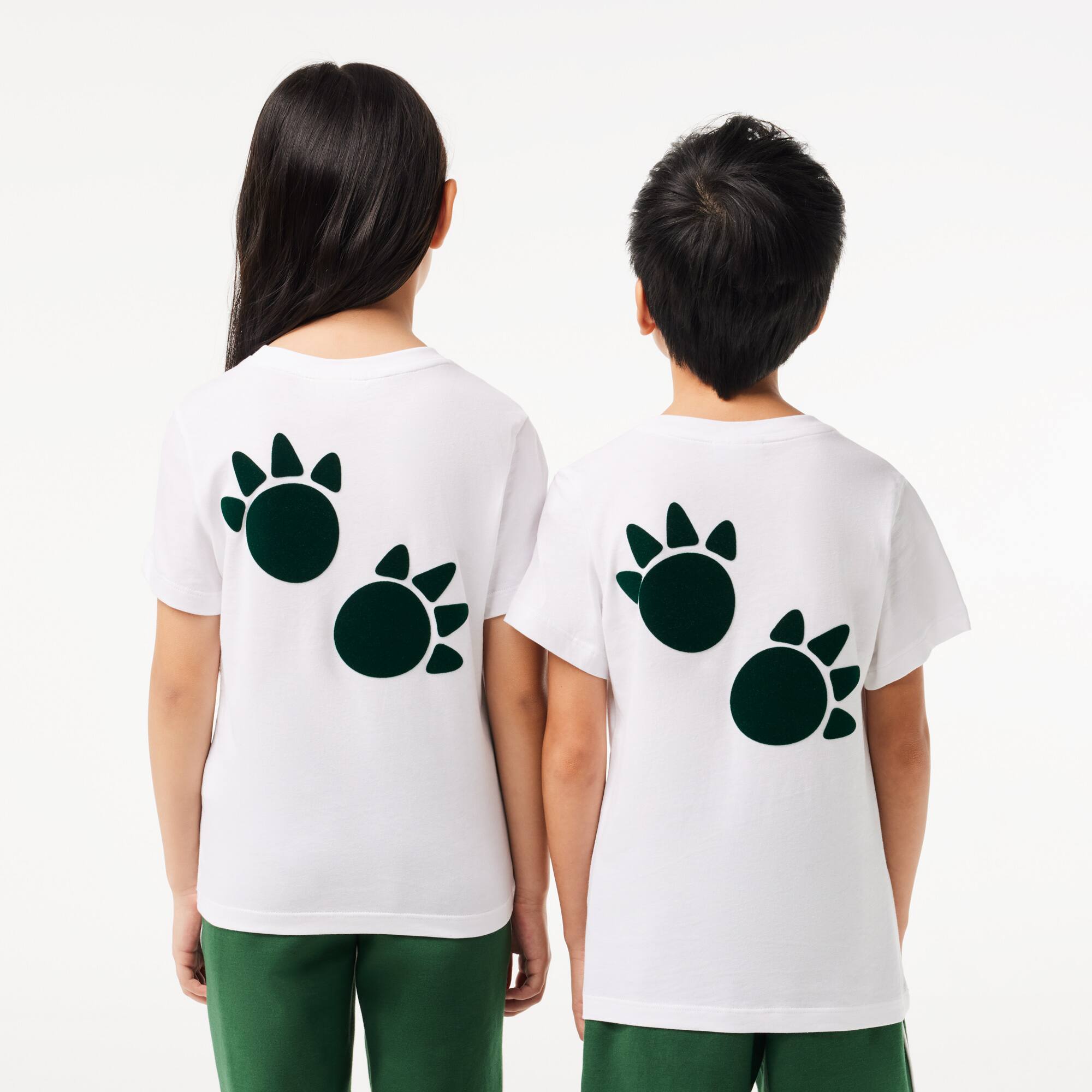 T-Shirt aus Baumwolle mit Croc-Aufdruck T-Shirts & Hemden - Weiss - Lacoste - Kinder