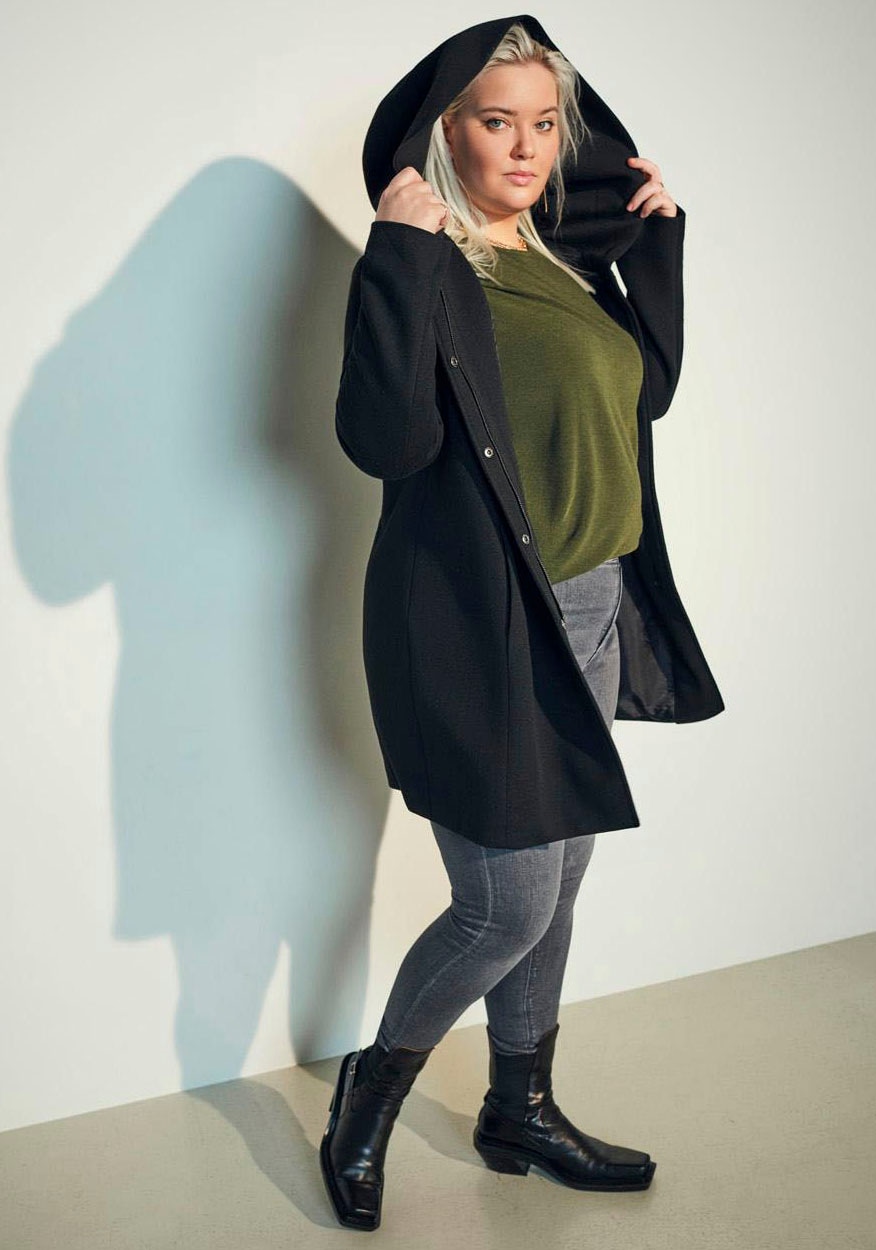 ONLY CARMAKOMA Langjacke »CARSEDONA LIGHT COAT OTW« mitKapuze mit Kapuze