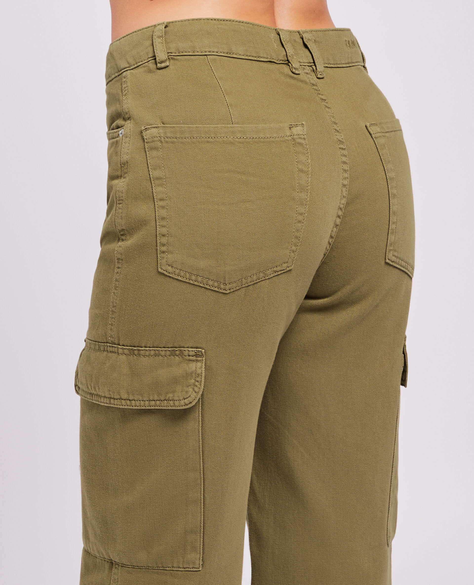 Jean cargo droit - Vert kaki