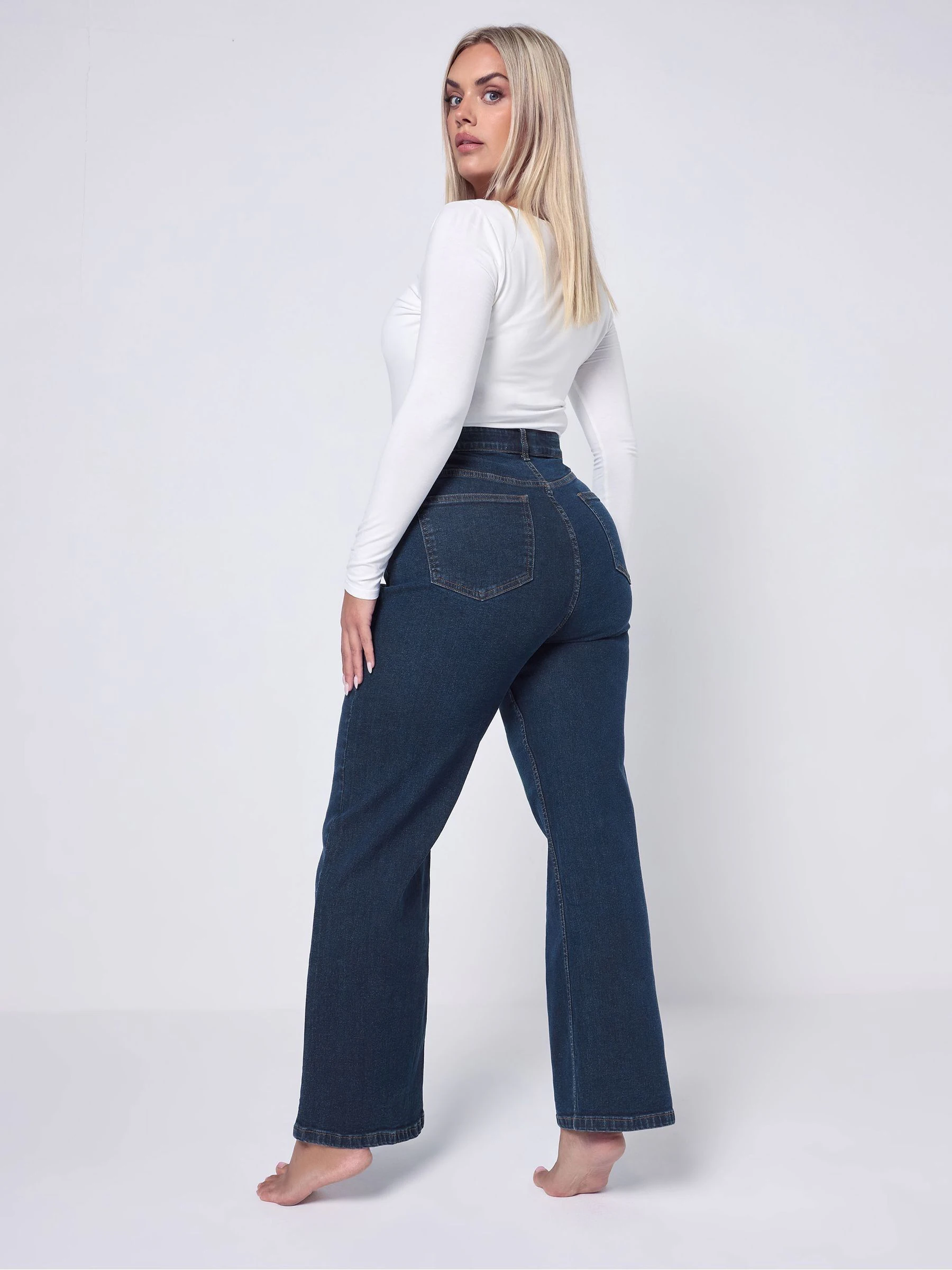 Yours Curve jeans met wijde pijpen