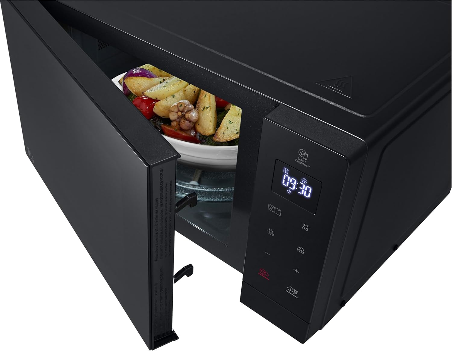 LG MH7032JAS Mikrowelle (30 L, 1000 W) mit Grill (LED-Display, 28 Automatikprogramme, pflegeleicht), Schwarz