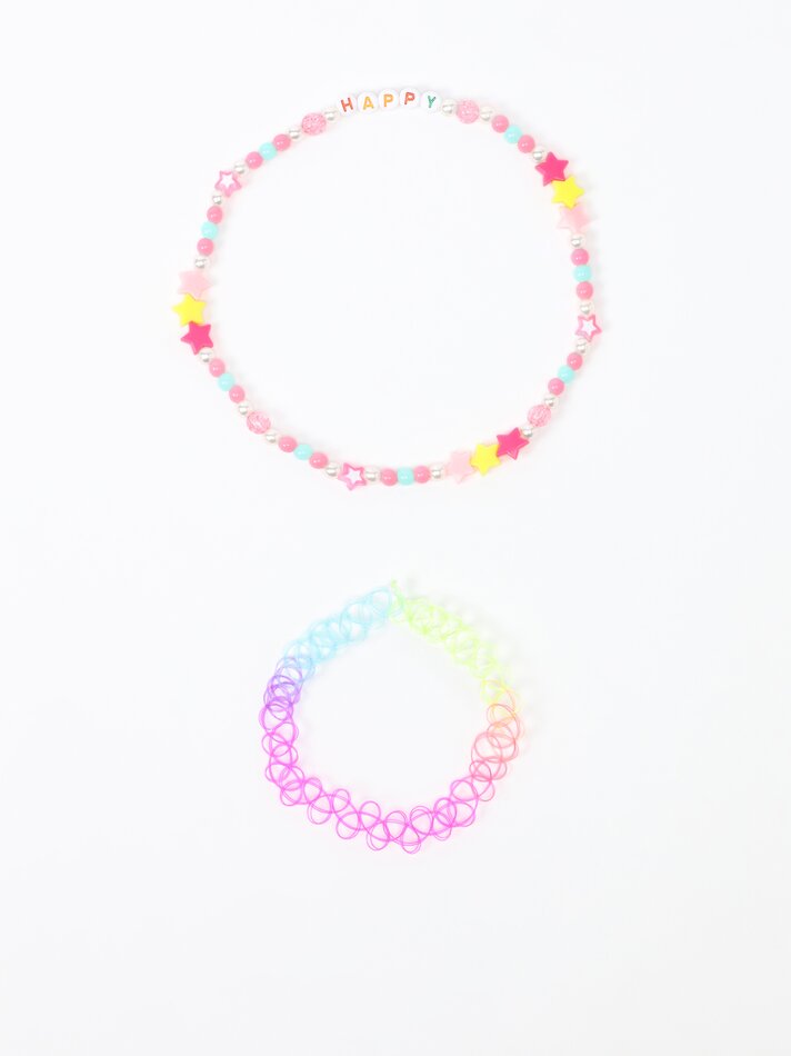 Conjunto de colar e gargantilha Happy - Vários modelos