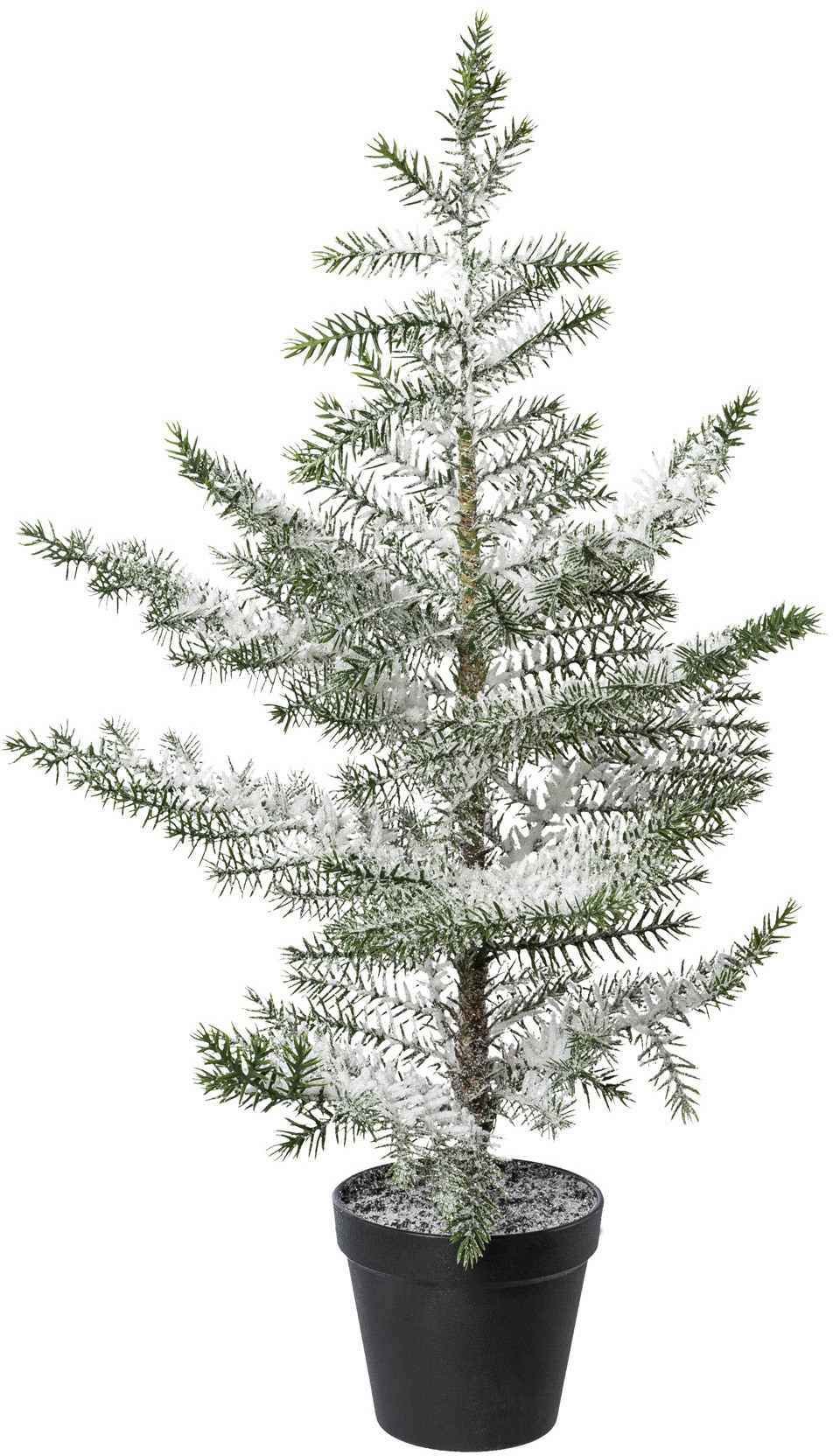 Creativ deco Künstlicher Weihnachtsbaum »Weihnachtsdeko, Zimmertanne im Topf, künstlicher Christbaum,Tannenbaum« beschneit, Höhe ca. 64 cm