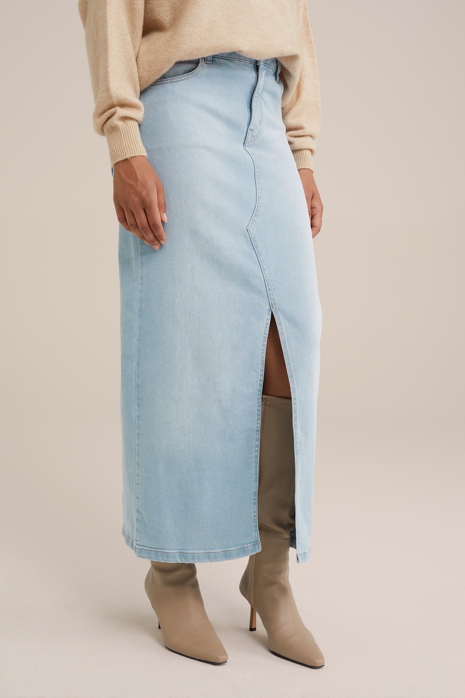 high rise denim rok Blue Ridge Lichtblauw