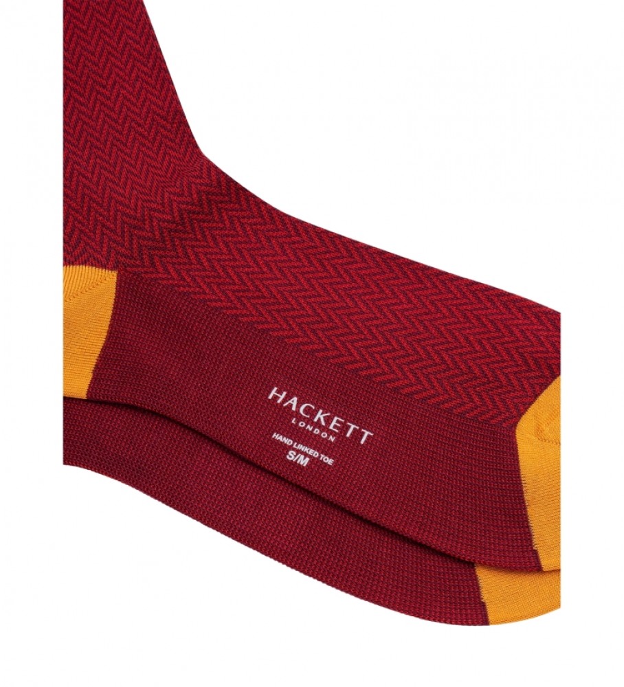 Meias Hackett Red Herringbone