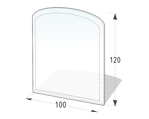 Brandwerende glazen plaat, leisteendecor, 100x120 cm