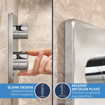 Grohe Precision Thermostat Perfect inbouw douchesysteem met  Vitalio Comfort 250 hoofddouche vierkant Chroom