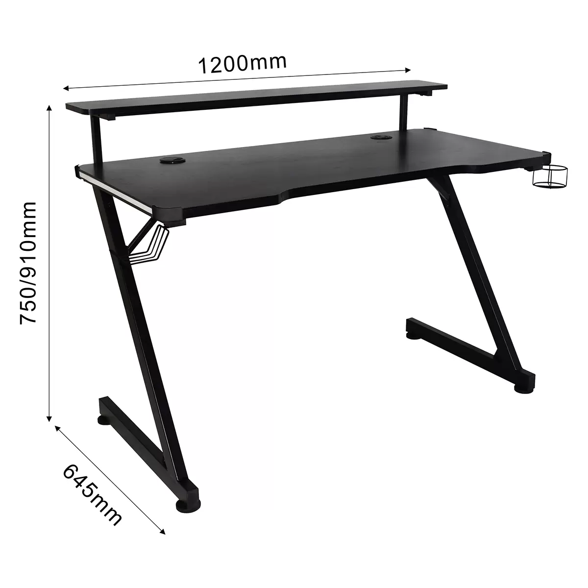 Gaming Tisch Black Schwarz