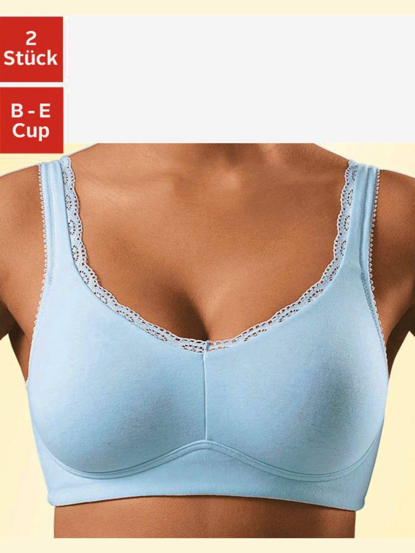 Soutien-gorge doux soutien-gorge basique sans armatures. bord dentelle délicat sur le décolleté