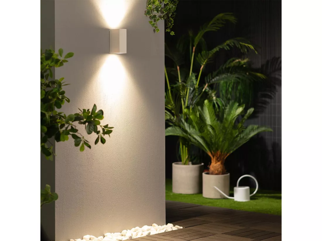 Applique Murale Extérieure Miseno Éclairage Double Face Blanche Blanc