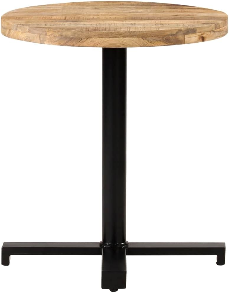 Bistrotisch Rund Ø70x75 cm Raues Mangoholz Bartisch, Bistrotisch Bartheke für Hausbar, Wohnzimmer und Esszimme