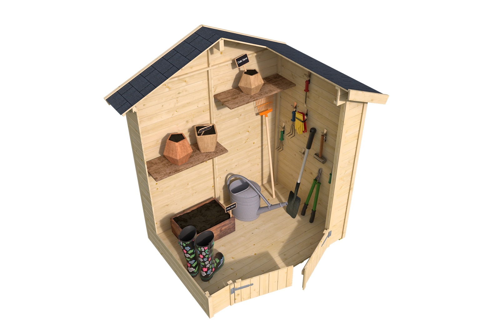 Elementhaus ELLE 2 - naturbelassen - Fichte massiv - 170x120 cm