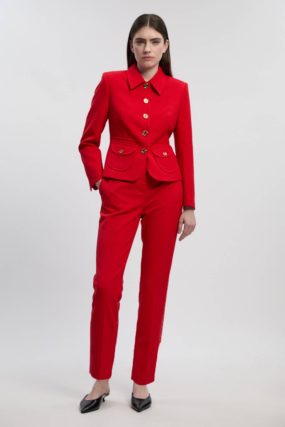 KarenMillen Veste Ajustée Texturée en Tissu Stretch Compact