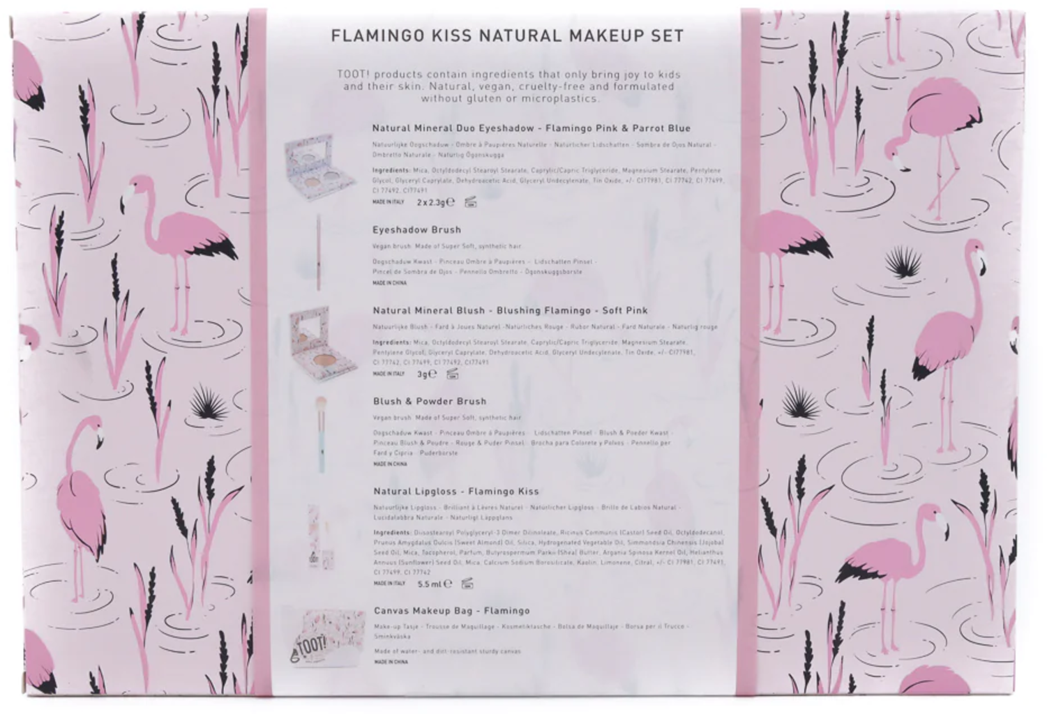 TOOT!  Flamingo Kiss Natural Makeup Box Set