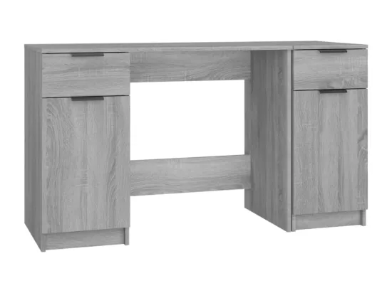 Bureau avec armoire latérale Sonoma gris Bois d'ingénierie