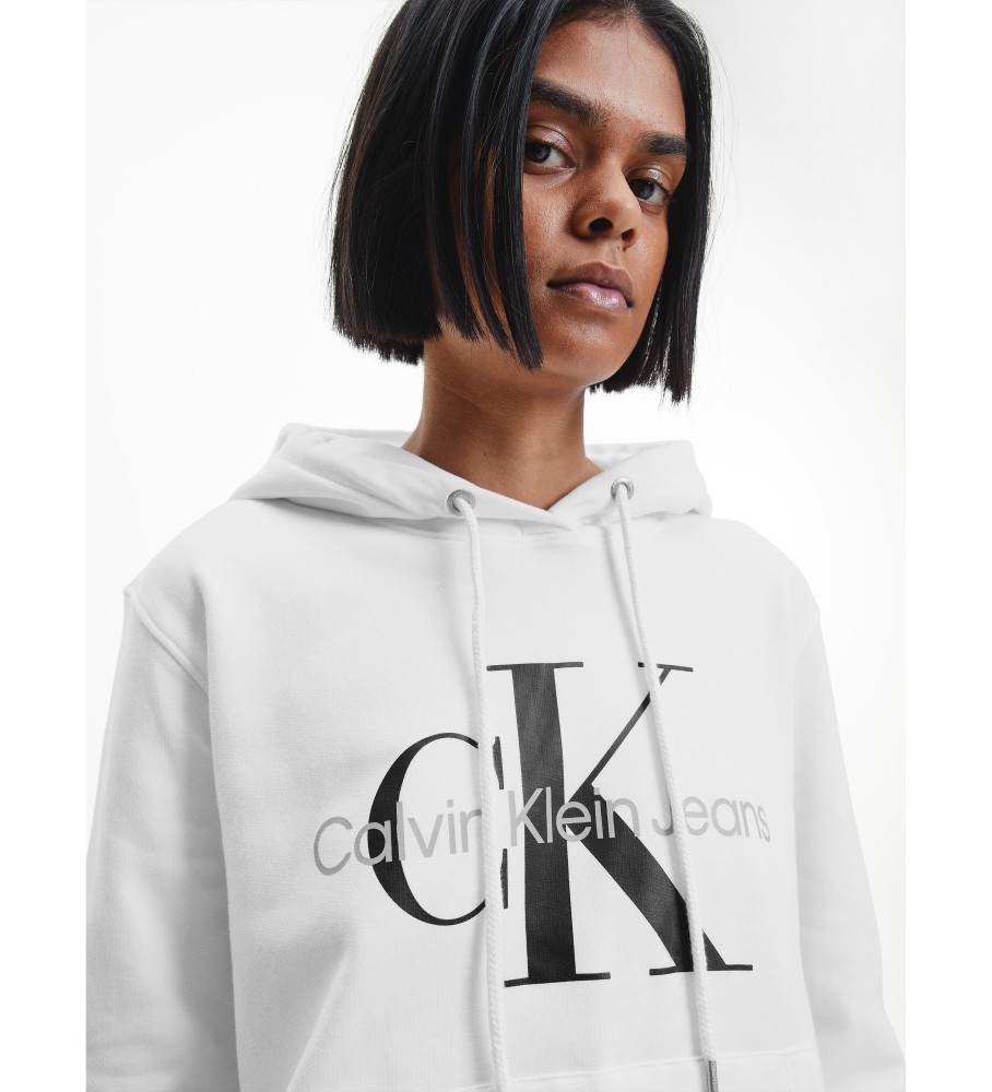 Moletom com capuz Calvin Klein Jeans Monogram, branco