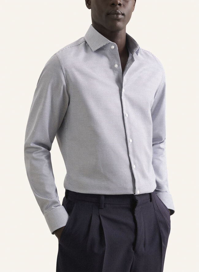 Seidensticker Business Shirt Slim Long sleeve Kent-Collar Structure Blue